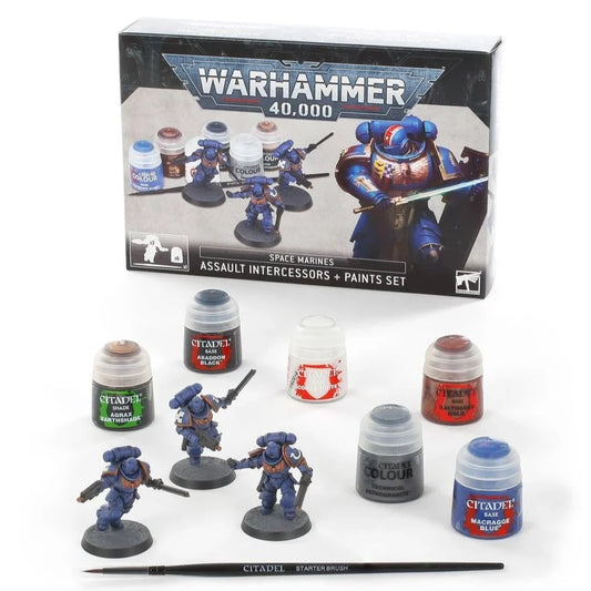 Warhammer 40,000 Space Marines: Assault Intercessors + Paints Set